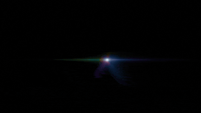 Example title slate — a lens flare resolving into the Project Hail Mary logo, with the language list, a WATCH NOW line and the maturity rating badge in the corner