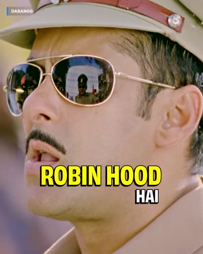 Caption reading 'hum yahan ROBIN HOOD HAI' with the name in yellow