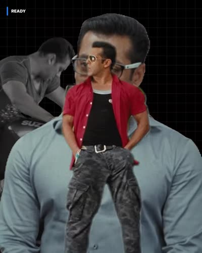 Subject cut out and composited on a black ground with a second clip behind