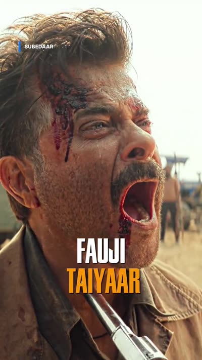 Caps caption reading FAUJI TAIYAAR in white and yellow